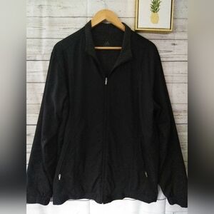 Golf Jacket Men Adidas Adipure  reversible vintage Black  Gray Warm  Zip Pockets